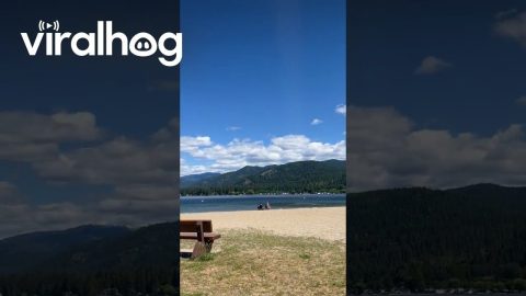 Waterspout Startles Beachgoers || ViralHog
