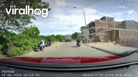 Truck's Swinging Door Nearly Hits Other Motorists || ViralHog