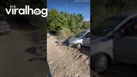 Trying to Tow A Stuck Car By The Bumper || ViralHog