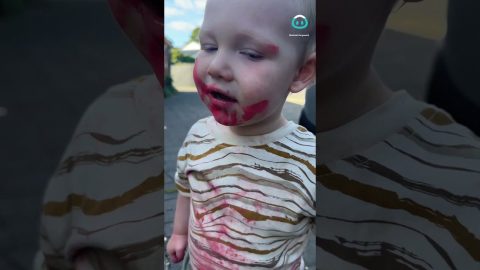 Boy Makes a Big Mess With Makeup || ViralHog