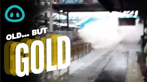 Train Creates Wave That Wipes Through Station || ViralHog