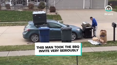 Man Damages His Car While Loading Up Grill || ViralHog