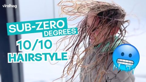 Girls Hair FREEZES over in Sub-Zero Temperatures || ViralHog