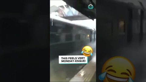 Flooded Train Tracks Soaks Commuters|| ViralHog