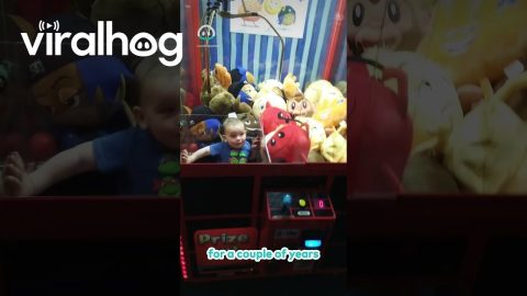 Toddler Gets Stuck INSIDE Grabber Machine || ViralHog