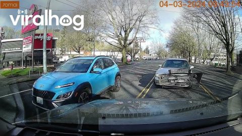 Head On Collision In Center Lane || ViralHog
