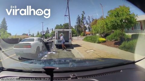 Dashcam Captures Poor Execution Of Letter Lift || ViralHog