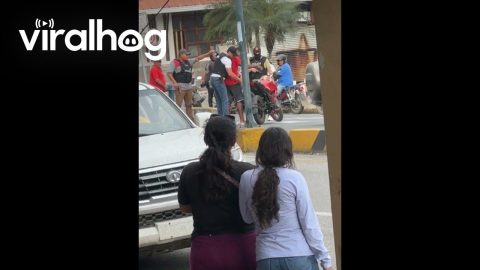 Distracted Pedestrian Meets Lamppost || ViralHog