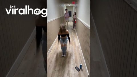 Man Doesn't Move Away From Flipping Cheerleader || ViralHog