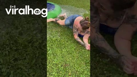Slip And Slide Seam Rips || ViralHog
