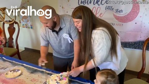 Gender Reveal's True Star Is The Cake || ViralHog