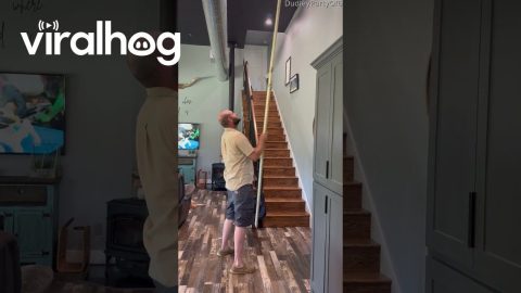 Man Uses Nail And Board To Take Down Balloon || ViralHog