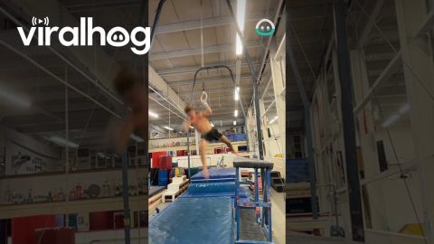 Gymnastics Routine Interrupted || ViralHog