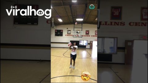 INCREDIBLE Basketball shot caught off guard || ViralHog