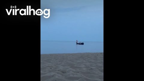 Guy On Boat Tries to Participate In Beach Yoga || ViralHog