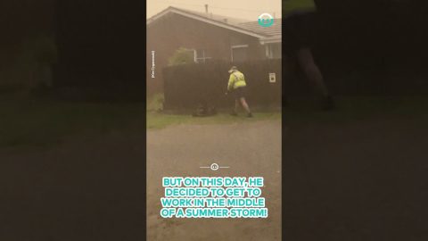 Man Mows Lawn DURING Thunderstorm || ViralHog