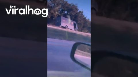 UPS Driver Allegedly Crashes Due to Heat in Texas || ViralHog