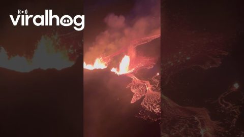 Flying Over an Icelandic Volcano || ViralHog