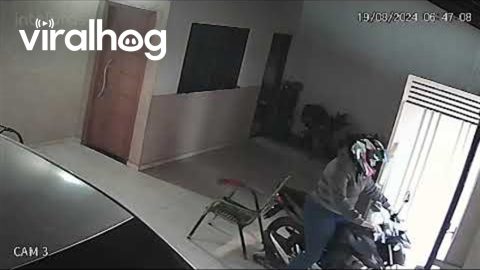 Chair Gets Caught on Motorcycle || ViralHog