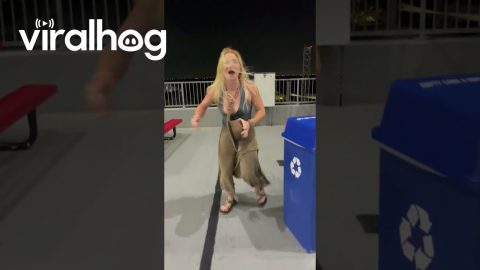 Dancing Woman Accidentally Chucks Phone || ViralHog