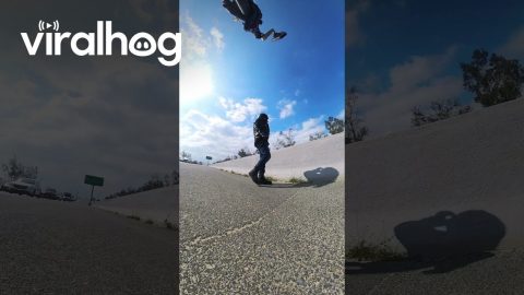 Car Covers Whole Road, Hits Motorcyclist || ViralHog