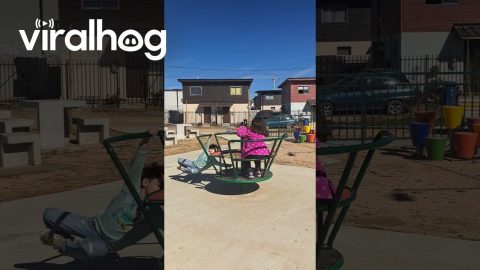 Spinning Kid Picks Treat Off the Ground || ViralHog