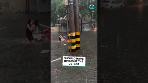Scooter Used To Navigate Floods || ViralHog