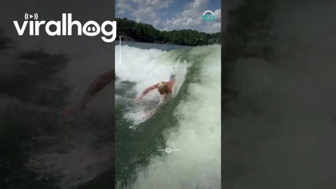Wake Boat Bodysurfer || ViralHog