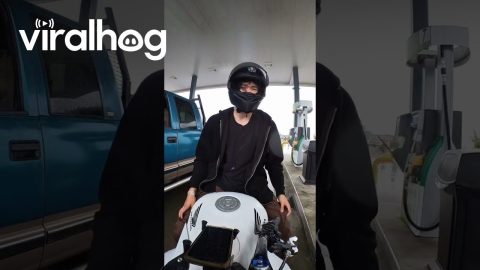 Biker's Strange Encounter at Gas Station || ViralHog