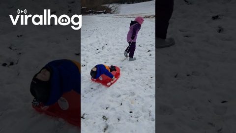 Baby's First Sledding Trip Is a Snoozefest || ViralHog