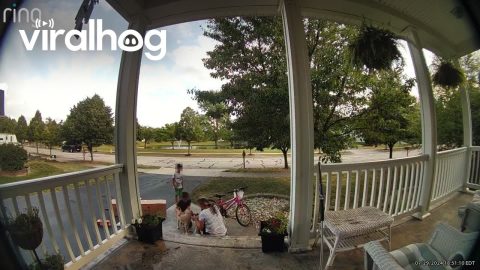 Kids Check on Mom After She Slips and Falls || ViralHog
