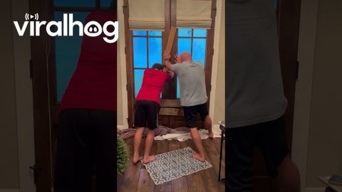 Holding the Door For Hurricane Francine || ViralHog