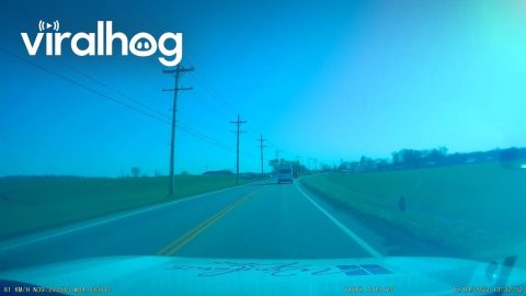 Flying Tire Hits Windshield || ViralHog