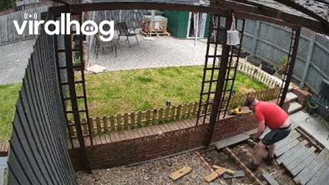 Hammer Slips From Man's Hand and Breaks Window || ViralHog