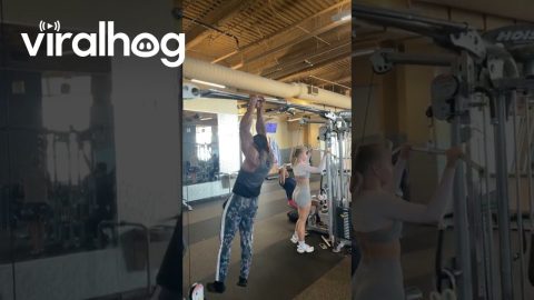 Gym-Goer Has Hydraulic Arms || ViralHog