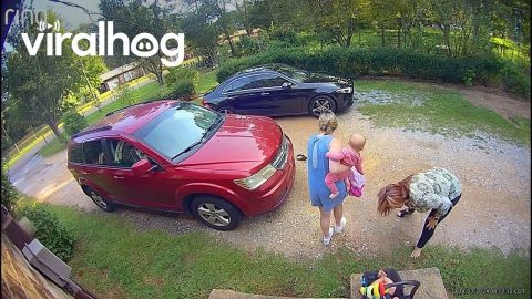 Shoe Goes Flying As Mom Falls || ViralHog