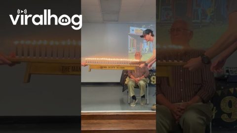 Grandpa Uses Leaf Blower to Blow Out Birthday Candles || ViralHog
