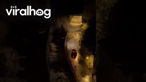 Crashing Waves Threatens to Wash Away SUV || ViralHog