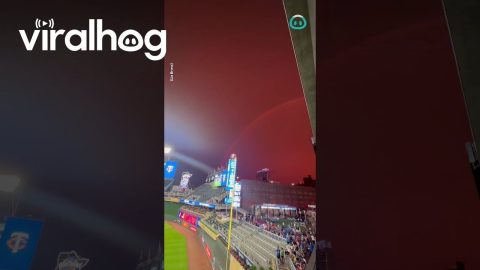 Red Sky with Double Rainbow || ViralHog