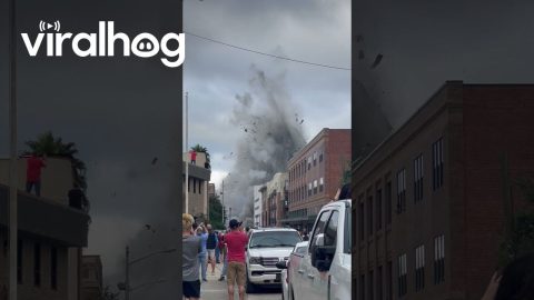 Tower Imploded in Lake Charles, Louisiana || ViralHog