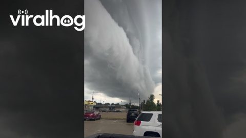 Massive Shelf Cloud Rolls In Over Monroe, LA || ViralHog