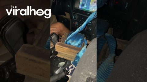 Incredibly Lucky Near Miss When Road Debris Crashes Through Windshield || ViralHog