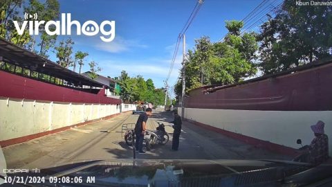 Sidecar Collides With Trailer || ViralHog