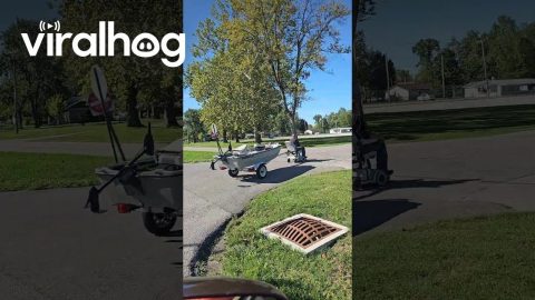 Man Pulls Boat With a Motorized Chair || ViralHog