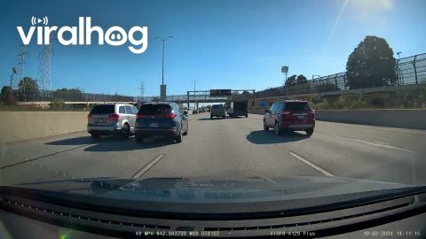Vehicle Gets Sideswiped While Changing Lanes || ViralHog