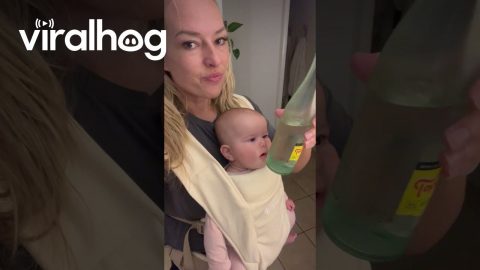Baby Shares a Cold Drink With Mom || ViralHog