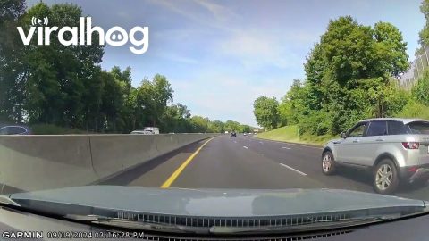 Airborne Tire Flies Over Garden State Parkway || ViralHog
