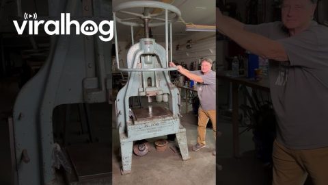 Opening a Can of Beans With a Non-Hydraulic Press || ViralHog