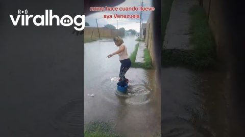 Rainy Day Footwear Fail || ViralHog