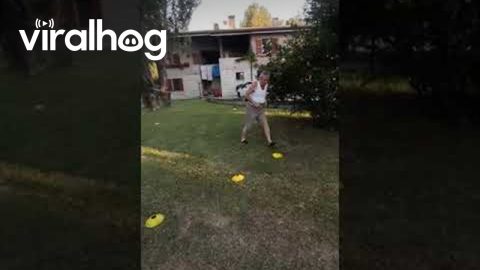 Grandpa Falls While Working Out || ViralHog